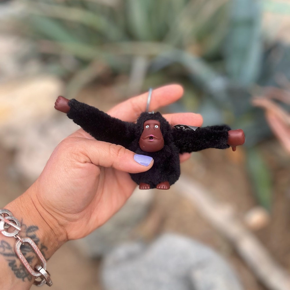 KIPLING | Plush Monkey Keychain - Black with Brown Face